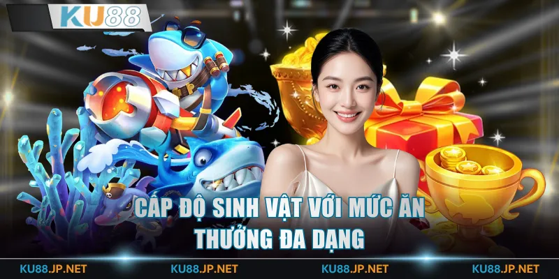 Cấp độ sinh vật với mức ăn thưởng đa dạng